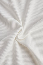 White Ribbed Skater Mini Dress
