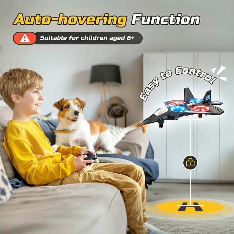 [# rc aircraft]Colorful LED Stunt Fighter Jet Drone ✈️