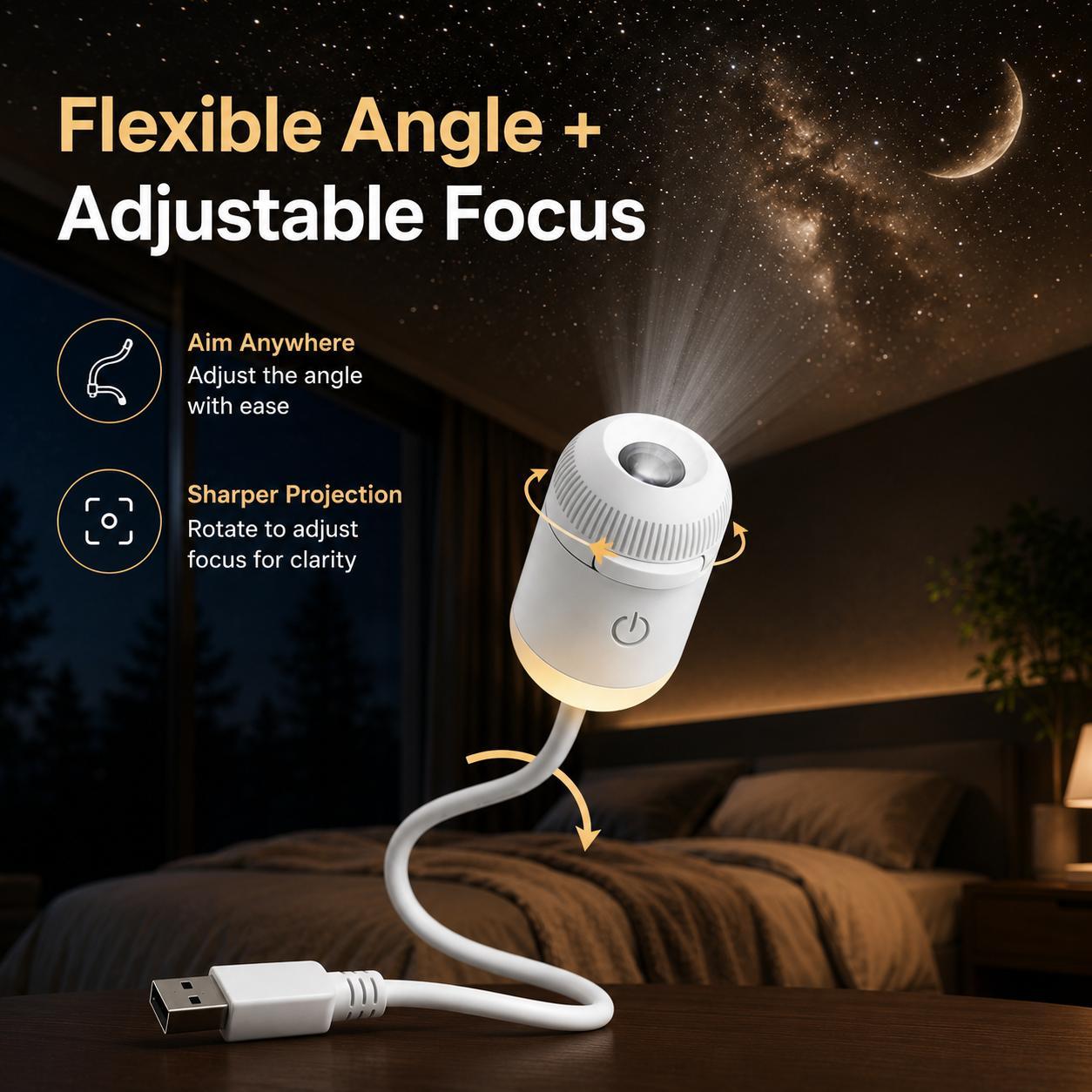 USB Star Sky Projector Lamp, Mini Galaxy Bedroom Night Light ✨