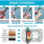 6 Layer Filtration Faucet Water Filter 360 Degrees Rotatable Splash Free💧