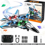 [# rc aircraft]Colorful LED Stunt Fighter Jet Drone ✈️