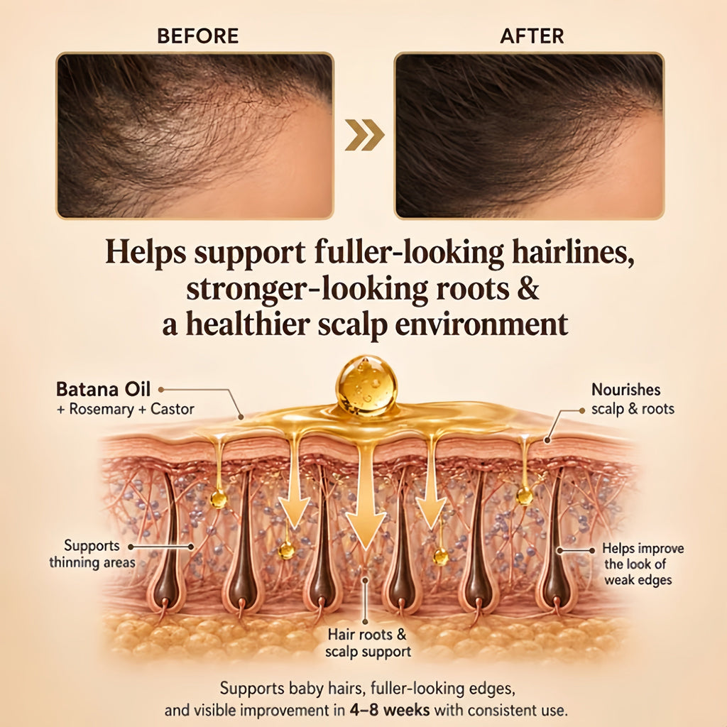 Advanced Batana Oil Hair Regrowth Therapy | Reverse Thinning Hair & Receding Hairline🌱