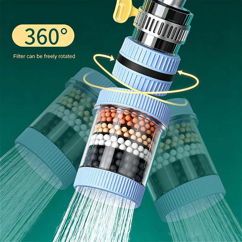 6 Layer Filtration Faucet Water Filter 360 Degrees Rotatable Splash Free💧