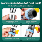 6 Layer Filtration Faucet Water Filter 360 Degrees Rotatable Splash Free💧