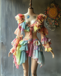 Sexy Elegant Ruffle Top + Skirt Two-Piece Swimsuit  d250