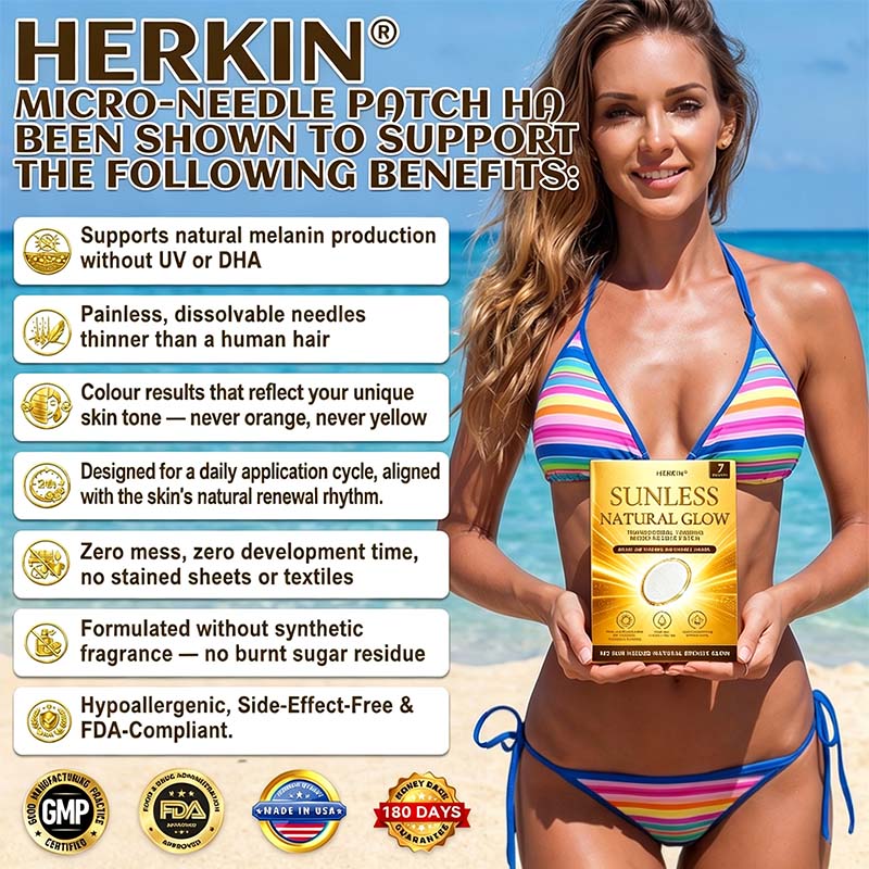 ☀️ Sunless Natural Glow Tanning Microneedle Patch, No DHA No UV Streak-Free Bronze Tan