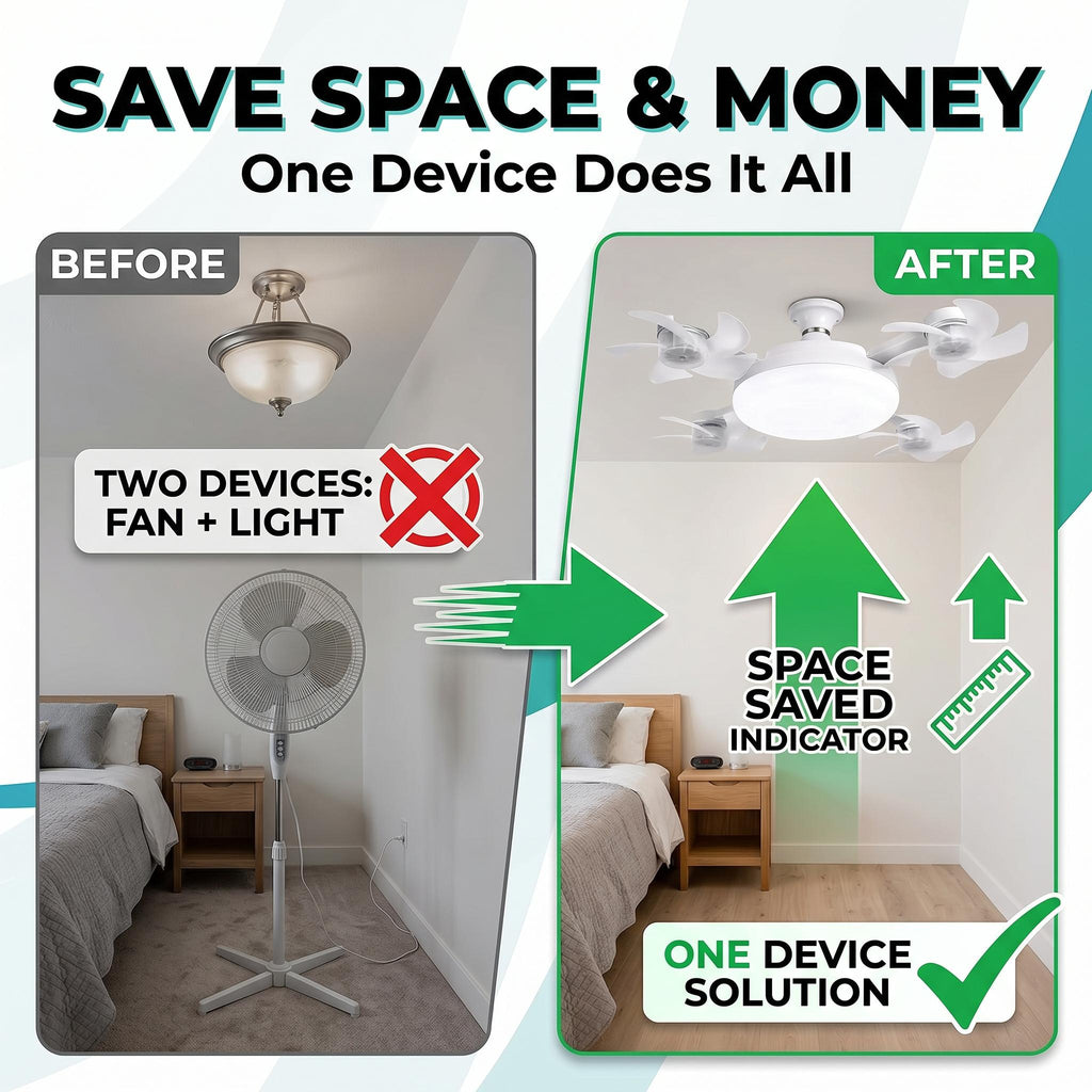2026 New E27 Socket Ceiling Fan Light 💨 2-in-1 Fan Light