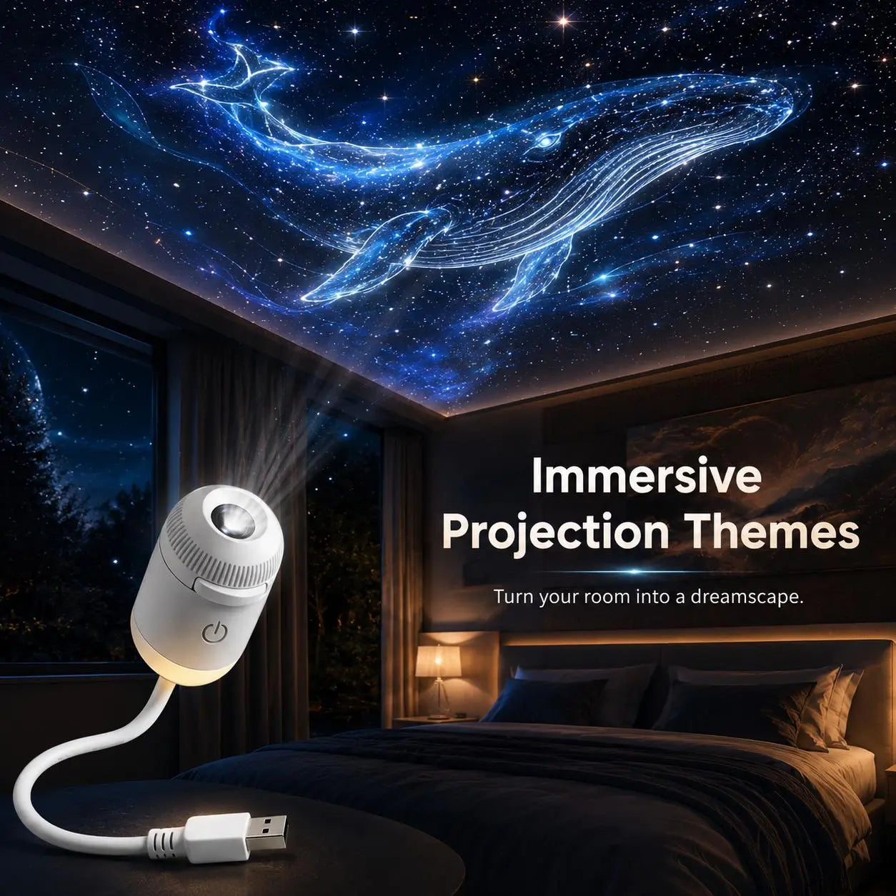 USB Star Sky Projector Lamp, Mini Galaxy Bedroom Night Light ✨