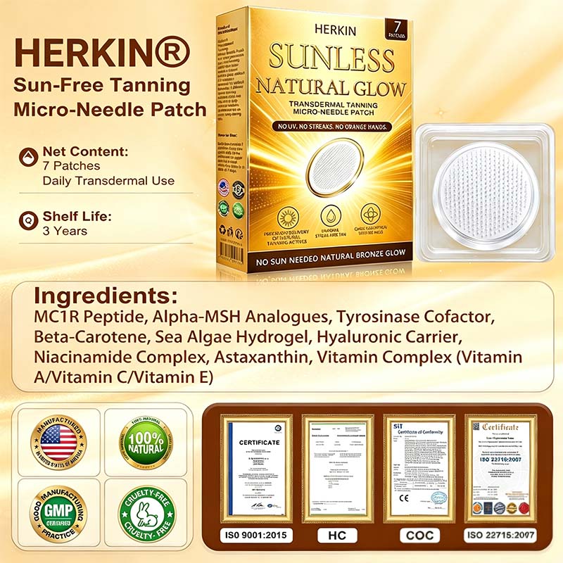 ☀️ Sunless Natural Glow Tanning Microneedle Patch, No DHA No UV Streak-Free Bronze Tan