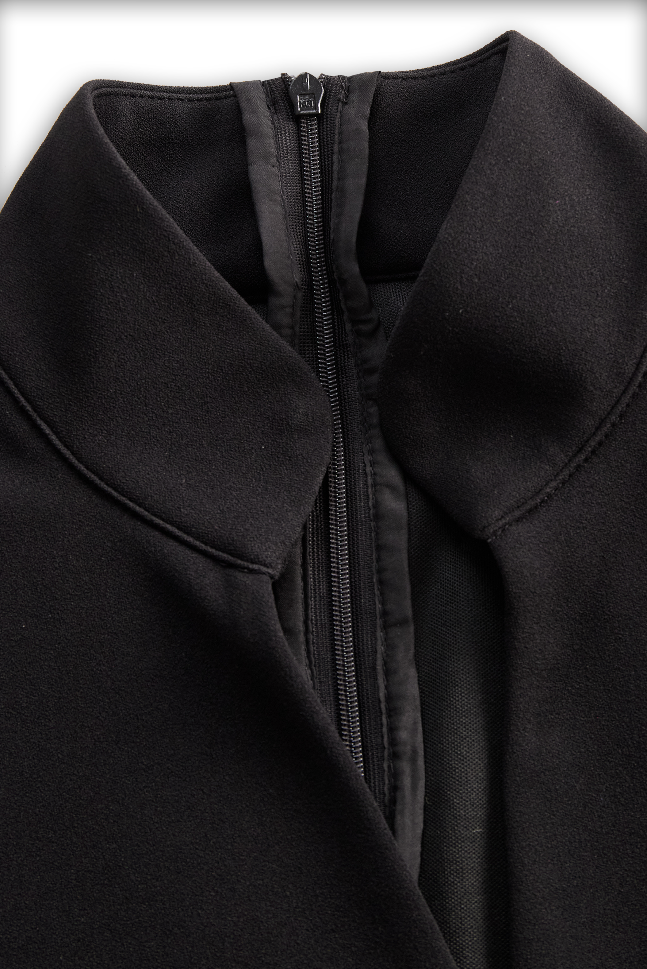 Refined Black Belted Sheath Dress with Mandarin Collar