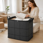 Spacious Moving Storage Bin, Zippered Organizer for Quilts, Large Capacity Fabric Bag for Moving Day & Bedroom Use 📦