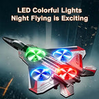 [# rc aircraft]Colorful LED Stunt Fighter Jet Drone ✈️