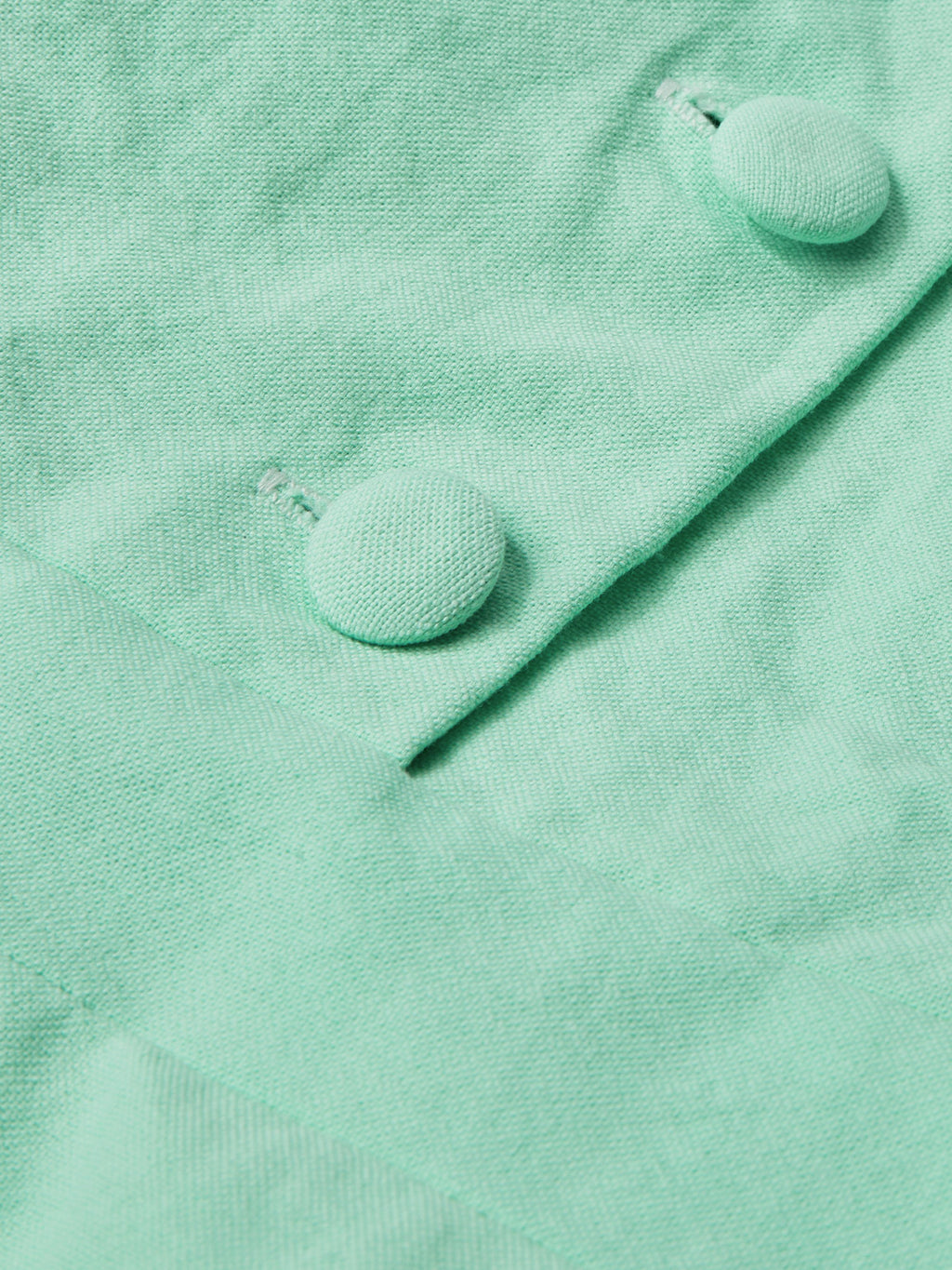 Maxi Cotton Dress , Cap Sleeves, Shawl Collar, Plain, Button Design, Vintage,  Light Green