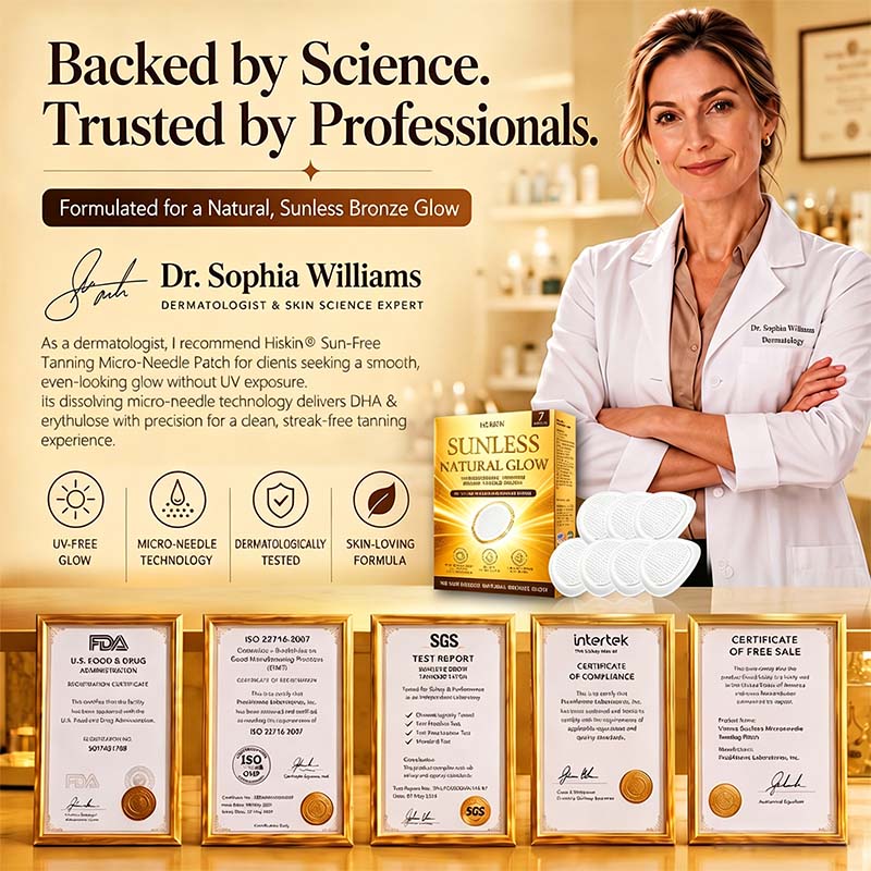 ☀️ Sunless Natural Glow Tanning Microneedle Patch, No DHA No UV Streak-Free Bronze Tan