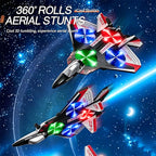 [# rc aircraft]Colorful LED Stunt Fighter Jet Drone ✈️
