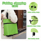 Foldable Rolling Shopping Bag with Wheels, Reusable Grocery Tote Cart🛒