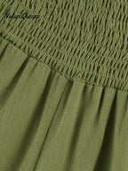 Women's High-Waist Pleated Irregular Hem Cotton And Linen Loose Casual Pants